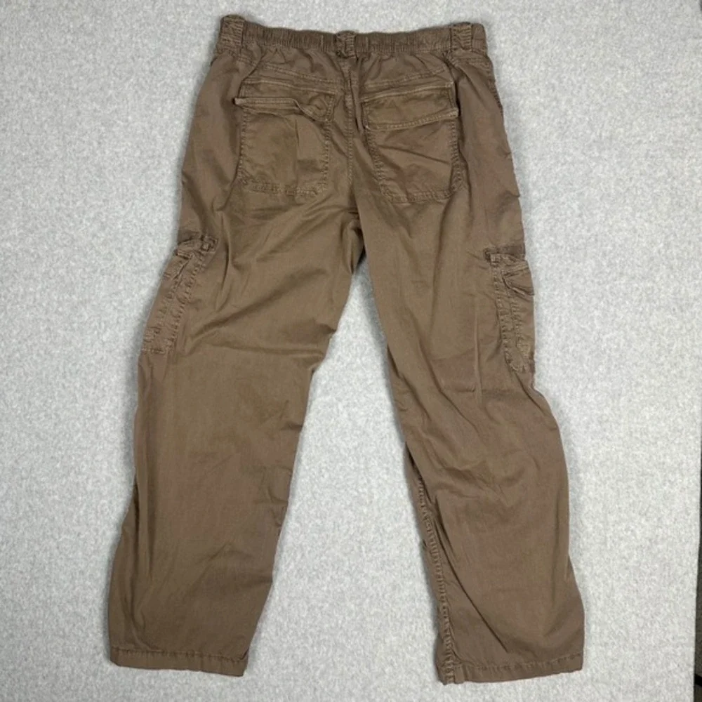 Hollister Cargo Pants Women Size L Brown Low Rise Baggy Streetwear Skater Y2K‎